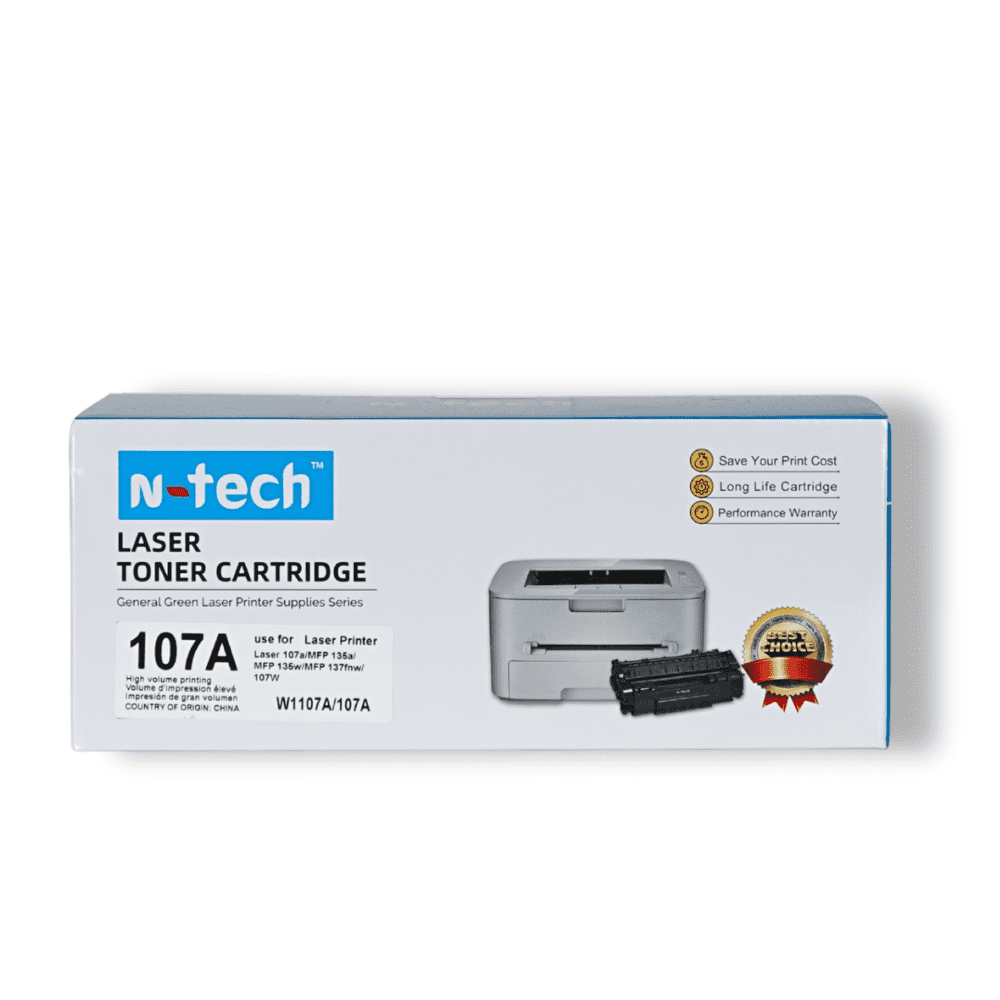 N-Tech 107A (W1107A) Black Laser Toner Cartridge With Chip - Image 1