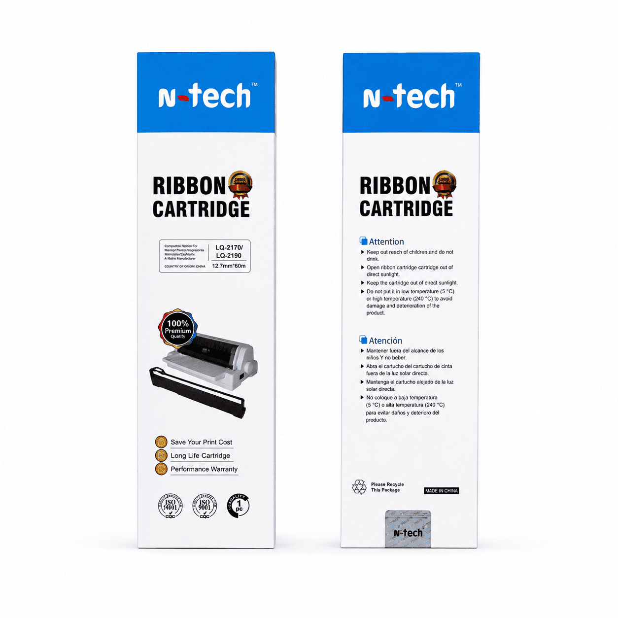 Ribbon cartridge N-Tech Ribbon Cartridge for Epson LQ-2170 / LQ-2190 Dot Matrix Printer - Image 1